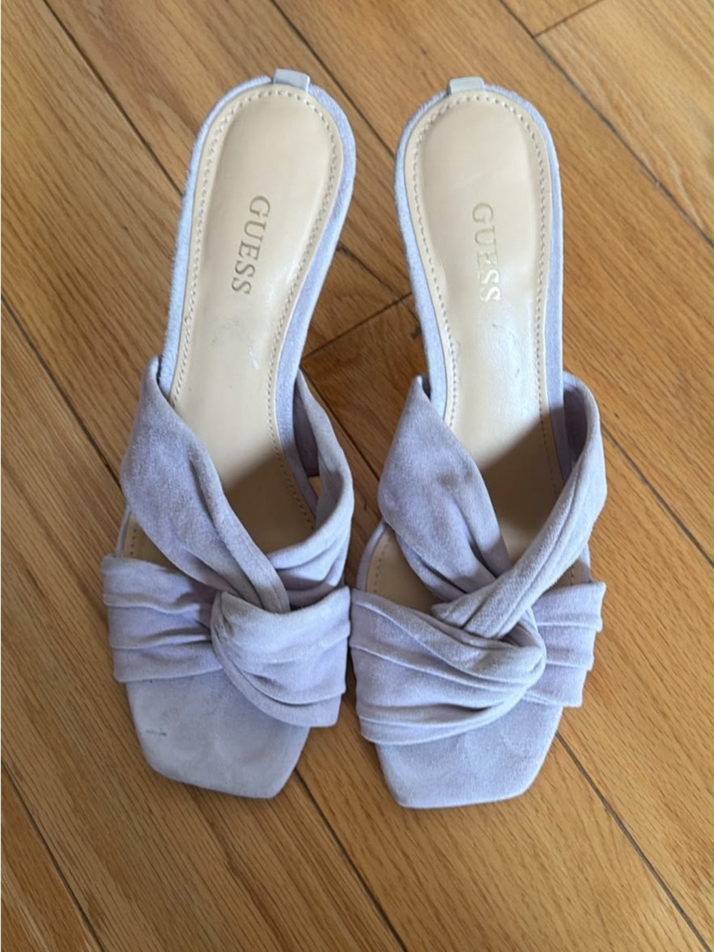 GUESS Lavender Knot Suede Slide Sandals size 6.5